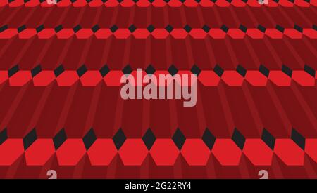Red 3d hexagon abstract background vector illustration Stock Vector