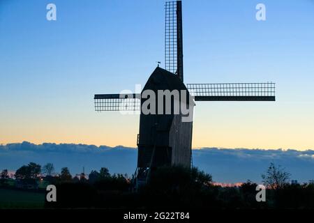 Steenvoorde (northern France): windmill Stock Photo