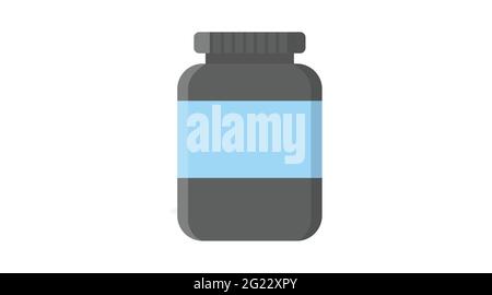 White Plastic Supplement Bottles Sport Jar Whey Protein Powder Vitamin  Stock Vector by ©sergiibaibak 388527900