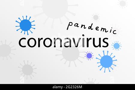 Novel Coronavirus vector lettering, symbol. Hand-drawn Sign 2019-nCoV, MERS-Cov on gradient background. Stylized medical illustration. Abstract virus Stock Vector