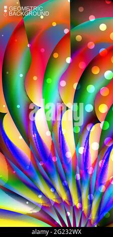 Geometric abstract background template with fluid waves in blurred colors Stock Vector