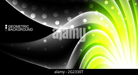 Geometric abstract background template with fluid waves in blurred colors Stock Vector