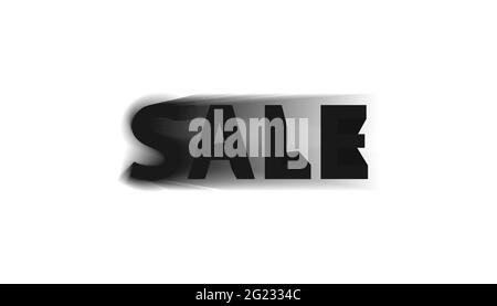 Sale banner. Lettering isolated on white background. Black text sale for shops, promotion, black friday, web, advertising. Volumetric letters with cre Stock Vector