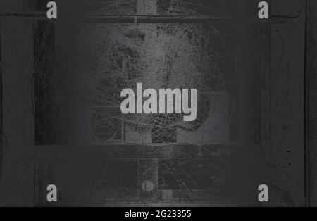 Luxury black metal gradient background with distressed cracked glass texture. Vector illustration Stock Vector