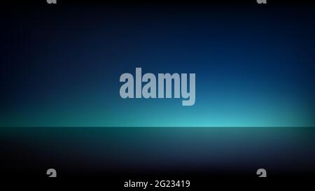 Empty dark blue studio. Smooth blurred gradient background. Abstract empty illuminated room. Backdrop for displaying products. Vector illustration Stock Vector
