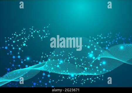 Big Data Visualization Background. Modern futuristic virtual abstract background. Science network pattern, connecting lines and dots. Global network Stock Vector