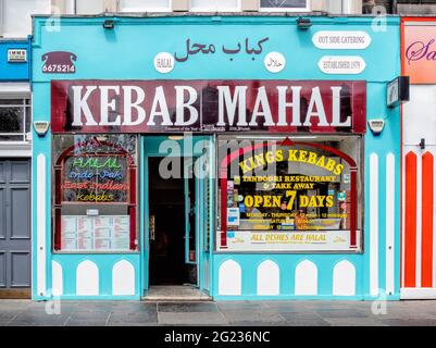 Kebab Mahal - Indian Restaurant & Takeaway, Nicolson Square, Edinburgh, Scotland, UK. Stock Photo