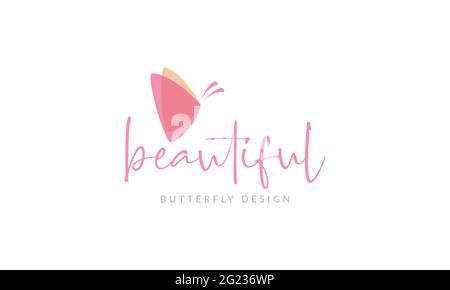 abstract feminine butterfly logo vector icon illustration design Stock Vector