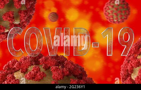 Coronavirus disease COVID-19 infection medical 3D illustration. Pandemic risk background. Stock Photo