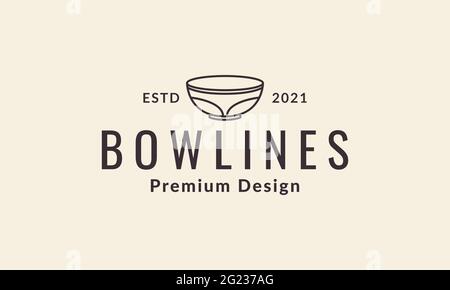 lines hipster bowl simple logo symbol vector icon illustration graphic design Stock Vector