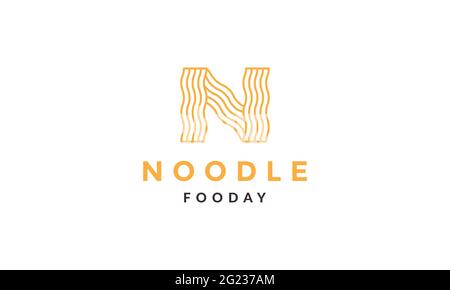 letter N for Noodle logo symbol vector icon illustration graphic design Stock Vector