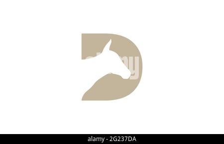 letter D donkey logo vector Stock Vector