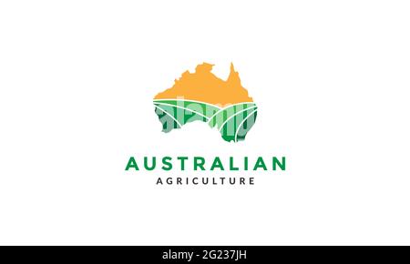 abstract autralia map agriculture logo symbol vector icon illustration graphic design Stock Vector