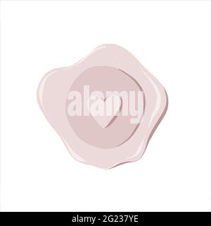 Wax seal stamp, vintage style sealing wax label, isolated vector illustration, colored clipart Stock Vector