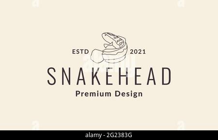 lines snakehead logo symbol vector icon illustration graphic design Stock Vector