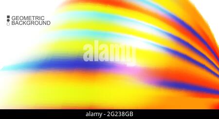 Geometric abstract background with waves in blurred colors Stock Vector