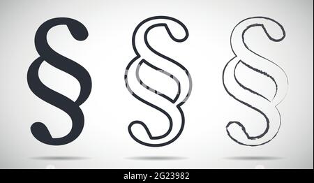 Three different paragraph icons for law and order vector symbols Stock Vector