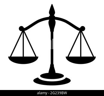 Scales vector icon for justice and balance black symbol Stock Vector