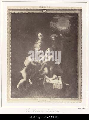Photo production of painting by Rafaël, representing the Holy Family (La Perla). Part of travel album with recordings of artworks, people and sights in Spain. Stock Photo