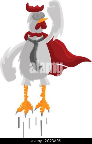 Roster Fly Chicken Wear Cloak illustration Businessman Success Template Design Stock Vector