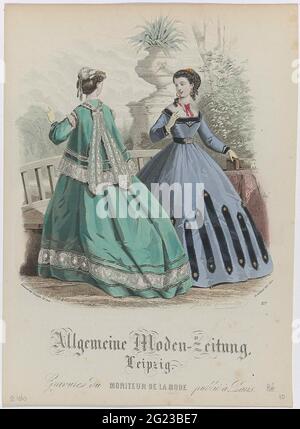 An Explosion of Fashion Magazines. Starting from the 1850s, fashion magazines became more affordable and acquired a wider readership. The invention of the sewing machine around 1850 made it easier for people to make their own clothes. Ready-made garments were now also on offer, with fashion plates providing vendor addresses, such as the Maison Gagelin in Paris. Stock Photo