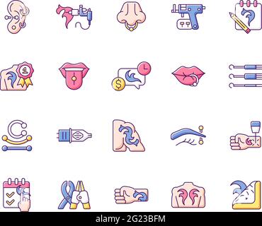 piercing fashion set cartoon vector illustration Stock Vector Image ...