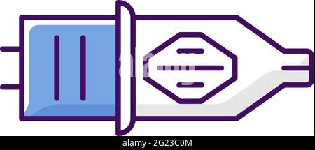 Tattoo cartridge RGB color icon Stock Vector