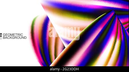 Geometric abstract background with waves in blurred colors Stock Vector