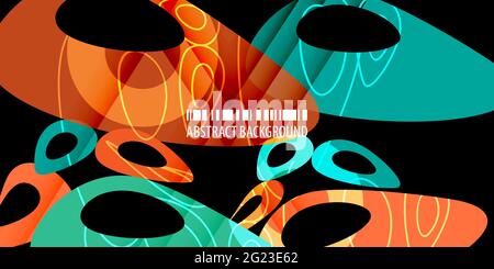 Abstract colorful background template with blended multiple discrete shapes Stock Vector