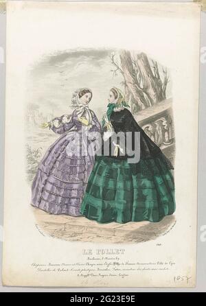 An Explosion of Fashion Magazines. Starting from the 1850s, fashion magazines became more affordable and acquired a wider readership. The invention of the sewing machine around 1850 made it easier for people to make their own clothes. Ready-made garments were now also on offer, with fashion plates providing vendor addresses, such as the Maison Gagelin in Paris. Stock Photo