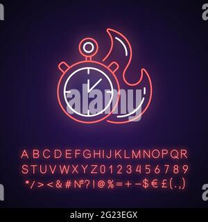 Time limit neon light icon Stock Vector