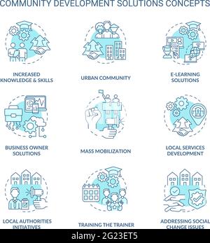 community development outline icons collection. Community, Development ...
