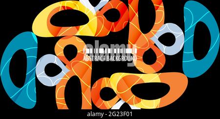 Abstract colorful background template with blended multiple discrete shapes Stock Vector