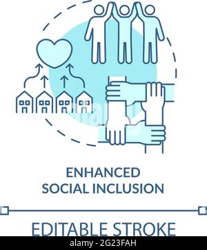 Enhanced social inclusion concept icon Stock Vector