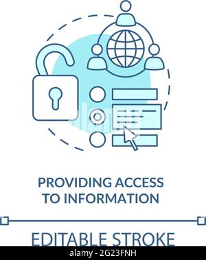 Providing access to information concept icon Stock Vector