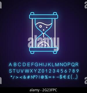 Hour glass neon light icon Stock Vector