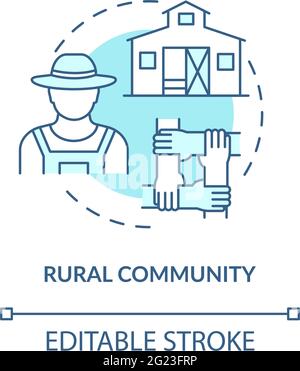 Rural community concept icon Stock Vector