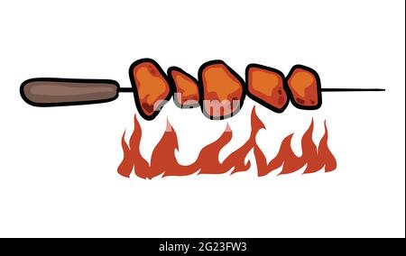 Meat BBq vector isolated on white background Stock Vector