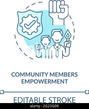 Community members empowerment concept icon Stock Vector
