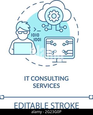 IT consulting services concept icon Stock Vector