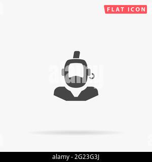 Punk freak flat vector icon. Hand drawn style design illustrations. Stock Vector