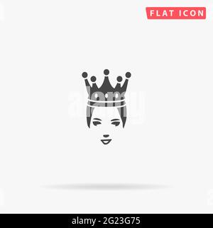 Princess crown flat vector icon. Hand drawn style design illustrations. Stock Vector