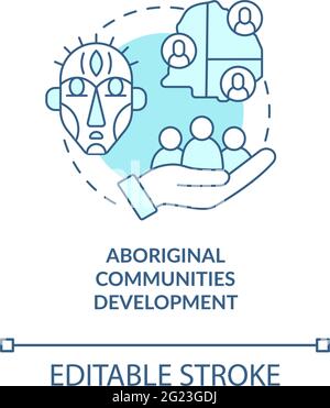 Aboriginal communities development concept icon Stock Vector