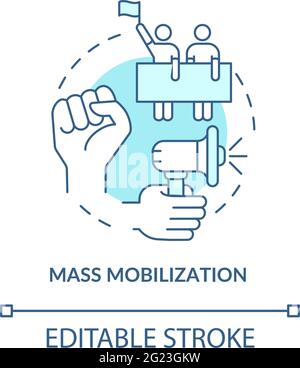 Mass mobilization concept icon Stock Vector
