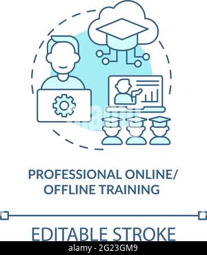 Professional online, offline training concept icon Stock Vector