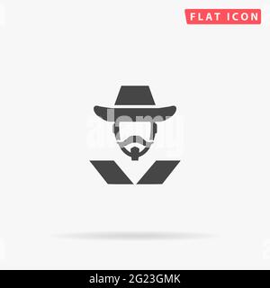 Musketeer flat vector icon. Hand drawn style design illustrations. Stock Vector