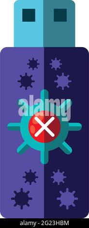 flash drive virus infected Stock Vector