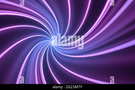 Purple twist cubes with black background, 3d rendering. Computer digital drawing. Stock Photo