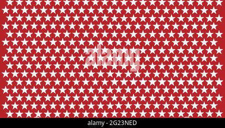 Composition of multiple rows of white stars on red background Stock Photo