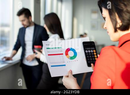 Businessmen are meeting negotiations on the trade and investment. Concepts. Business meetings, planning, negotiating. Stock Photo